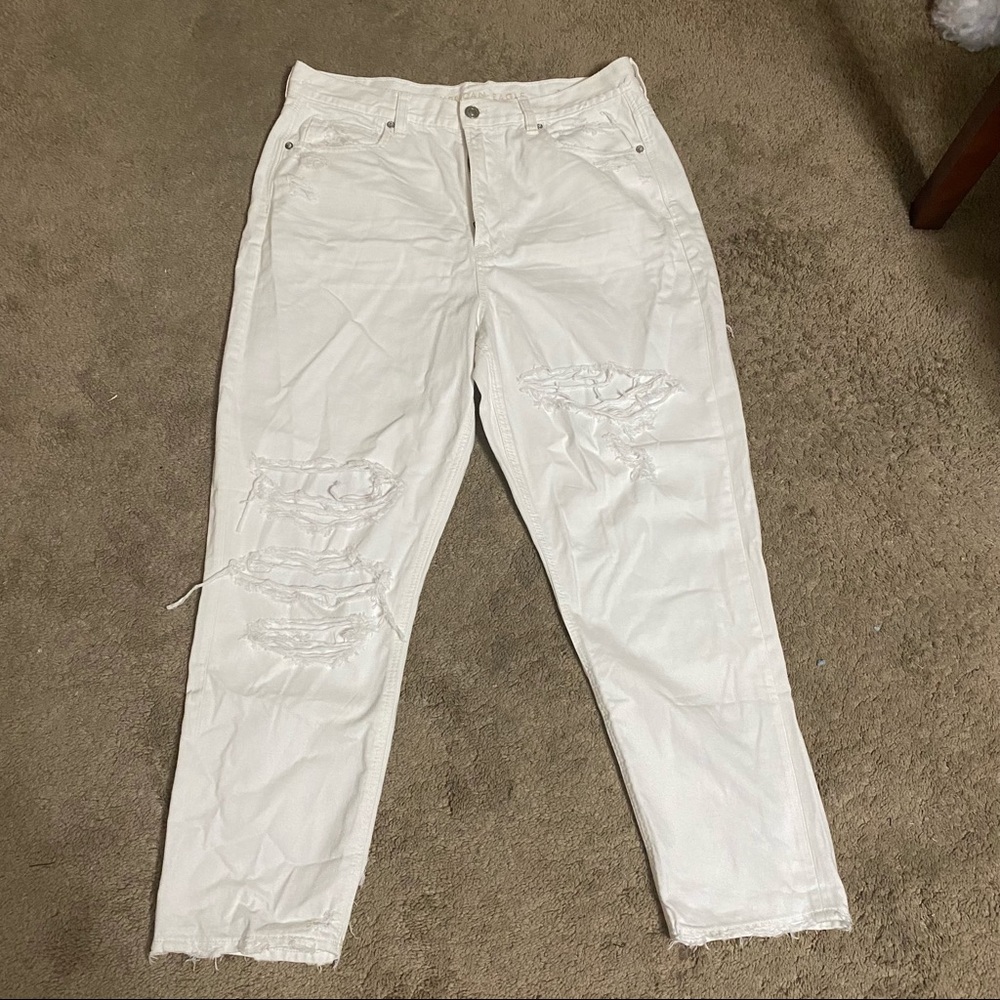 White Distressed Boyfriend Jeans